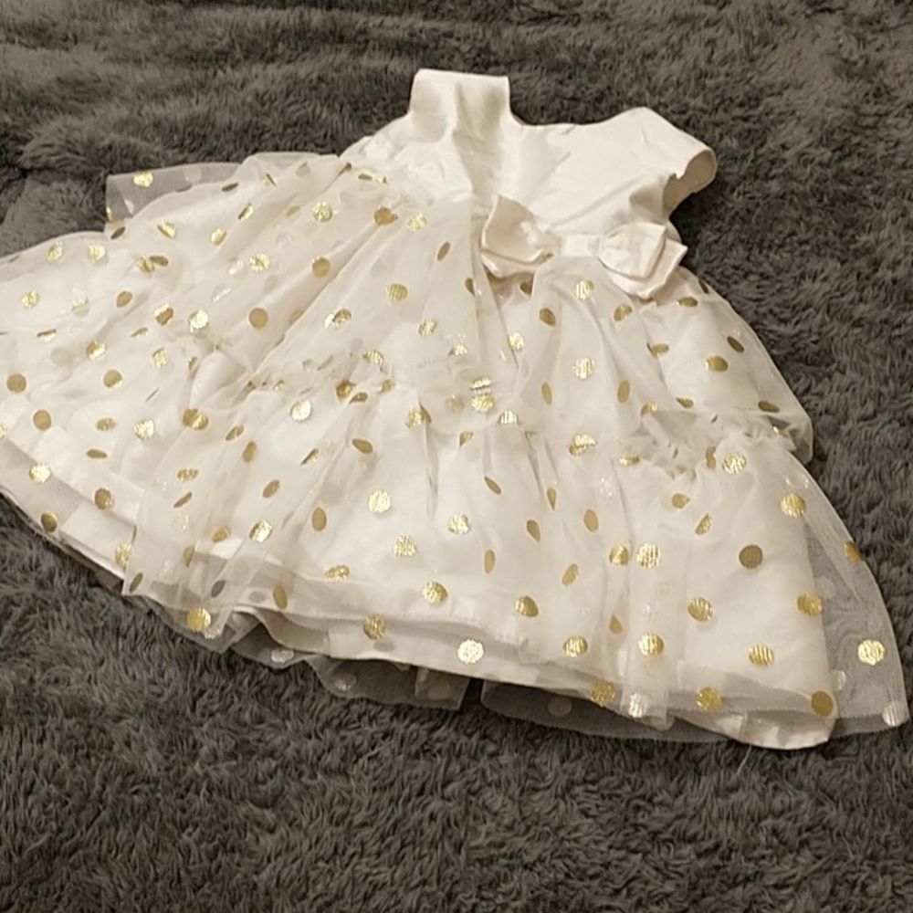 Ivory and Gold Polka Dot Tulle Dress! - Picture 13 of 13